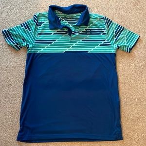 Used Under Armour Heat Gear Polo size Youth XL Blue And Teal